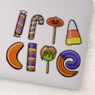 set van Halloween snoep en behandelingen Hallowe Sticker