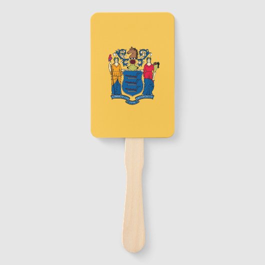 Set van hand fan met vlag van New Jersey, USA Handwaaier (Voorkant)