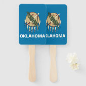 Set van hand fan met vlag van Oklahoma State, USA Handwaaier (Voorkant en achterkant)