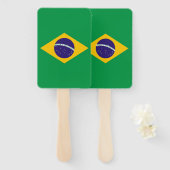 Set van hand ventilator met vlag van Brazilië Handwaaier (Voorkant en achterkant)