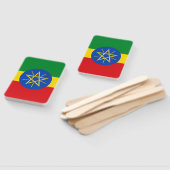 Set van handventilator met vlag van Ethiopië Handwaaier (Niet-gemonteerd)