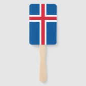Set van handventilator met vlag van IJsland Handwaaier (Achterkant)
