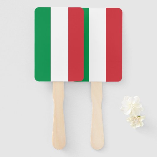 Set van handventilator met vlag van Italië Handwaaier (Voorkant en achterkant)