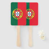 Set van handventilator met vlag van Portugal Handwaaier (Voorkant en achterkant)