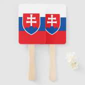 Set van handventilator met vlag van Slowakije Handwaaier (Voorkant en achterkant)
