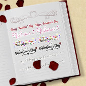 Set van Happy Valentines Day Script Vinyl Sticker