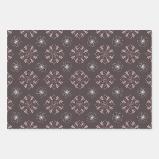 Set van ingewikkelde bloeiende design - inpakpapie inpakpapier vel (Voorkant 3)