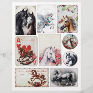  set van Mixed Horse Themd Ephemera