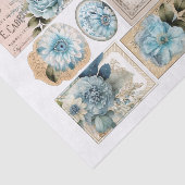 Set van prachtige blauwe bloemen Ephemera Tissuepapier (Detail)
