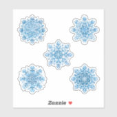 Set van prachtige sneeuwvlokken sticker (Vel)