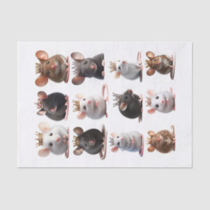 Set van Schattig met Muizen met Kronen Fussy Cuts Tissuepapier