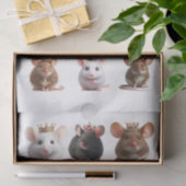 Set van Schattig met Muizen met Kronen Fussy Cuts Tissuepapier (Geschenk)