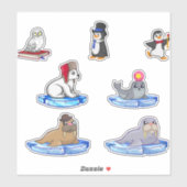 set van schattige veestapels sticker (Vel)