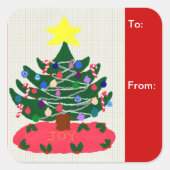 Set van Stickers Kerstboom met Star Topper (Voorkant)