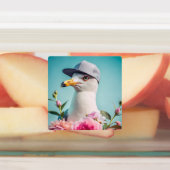 Set van stickers, zeemeeuw camera, flamingo blauw  labels (Aangebracht)