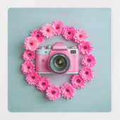 Set van stickers, zeemeeuw camera, flamingo blauw  labels (Design 2)