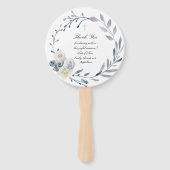 set van tien blauwe waterverf lijst Doop Handwaaier (Achterkant)