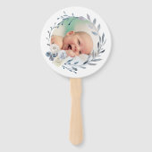 set van tien blauwe waterverf lijst Doop Handwaaier (Voorkant)