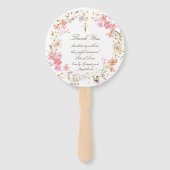 set van tien roze bloemen lijst Doop Handwaaier (Achterkant)