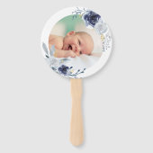 set van tien waterverf blauwe rozen Doop Handwaaier (Voorkant)