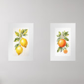 Set van twee Wall Art Waterverf Fruit Prints (Voorkant)