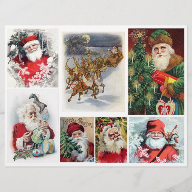 Set van  Victoriaans tijdperk Santa Illustrations (Voorkant)