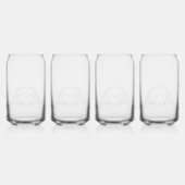 Set van vier  cirkel Lijst monogram Blikvorm Glas (Achterkant)