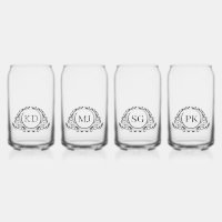 Set van vier  cirkel Lijst monogram