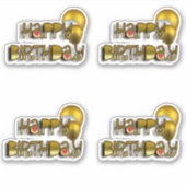 Set van vier heerlijke ritse tekentypografie sticker (Voorkant)