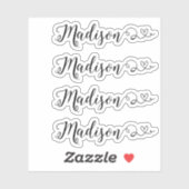 Set van vier kalligrafie naam stickers (Vel)
