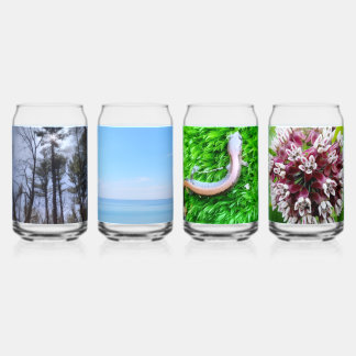 Set van vier Michigan natuur drinkglazen Blikvorm Glas