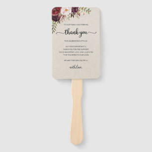 Set van waaier (Elegant Rustic Marsala Bloemensave