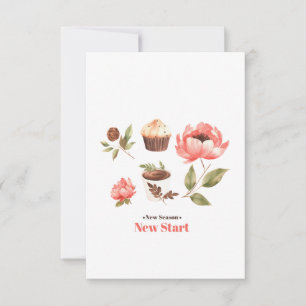 Set van waterverf illustraties met bloemen vertrek bedankkaart