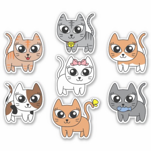 set van wolkatten sticker (Voorkant)
