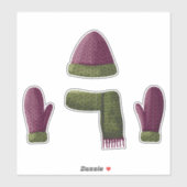Set van wollen gebreide items sticker (Vel)