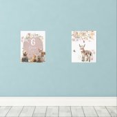 Set van Woodland Animal Portret kwekerij (Houten vloer)