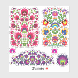 😍Set van Wycinanki stijl kus gesneden stickers