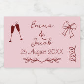 Set voedsel- en dranklabels sparkling wijnetiket (Enkel label)