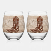 Set Wine Stemless Cowboy Verres Vaisselle (Verso)