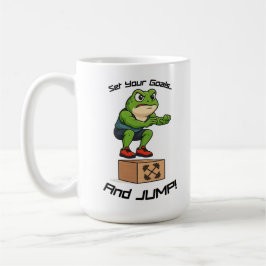 Set Your Goals And Jump - Male Frog Box Jump Koffiemok