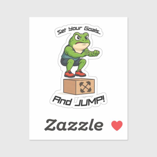 Set Your Goals And Jump - Male Frog Box Jump Sticker (Vel)
