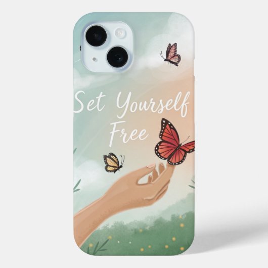 “Set Yourself Free – Butterfly Release Art” Case-Mate iPhone Case (Achterkant)