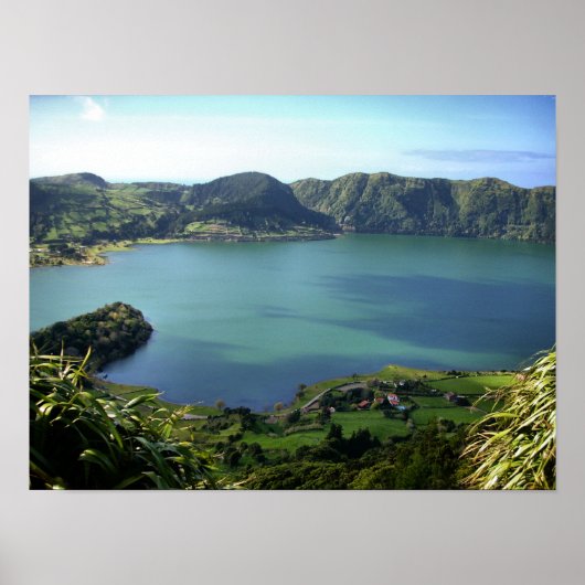 Sete Cidades Lagoon in S. Miguel, Azoren Poster (Voorkant)