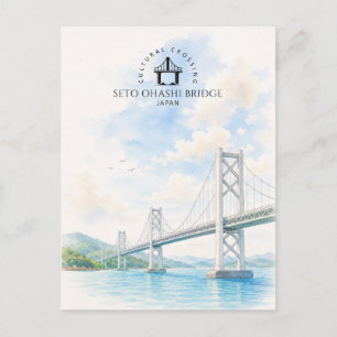 Seto Ohashi-brug, Japan Architectuur Landschap Briefkaart