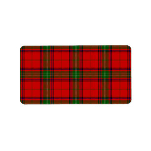 Seton tartan rode groene vlecht etiket