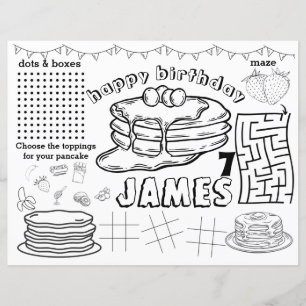 Sets de table d'anniversaire de crêpes, page d'act