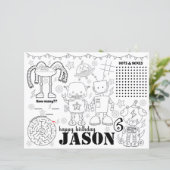 Sets de table d'anniversaire de robot, page de col (Debout devant)