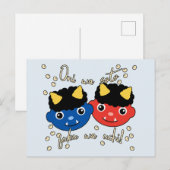 Setsubun Oni Rode en Blauwe Demonen Briefkaart (Voorkant / Achterkant)