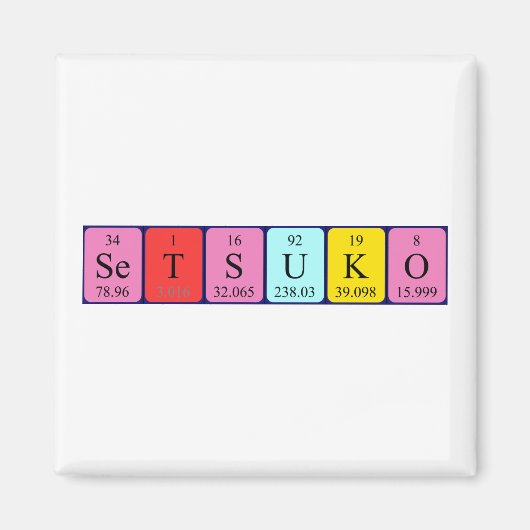 Setsuko periodieke tabelnaam magnet magneet (Voorkant)