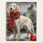 Setter anglais dans la neige de Noël (Devant)
